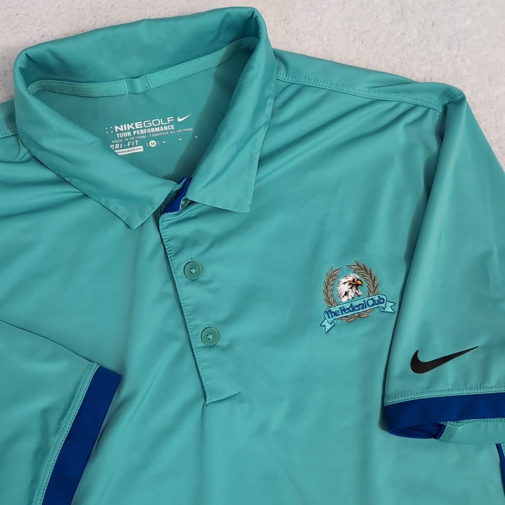 Nike Golf Tour Performance Polo Mens M Blue Performance Dri Fit The Federal Club